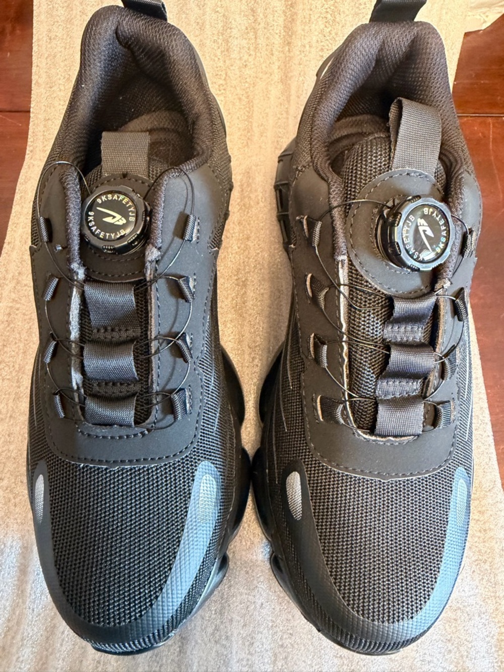 Black Athletic Sneakers with Dial Lacing and regular laces